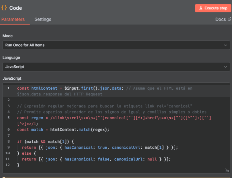 Javascript code
